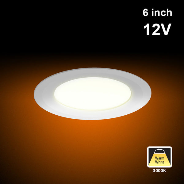6 inch Low Voltage Dimmable LED Panel Light, 12V 14W 3000K(Warm White) - ledlightsandparts