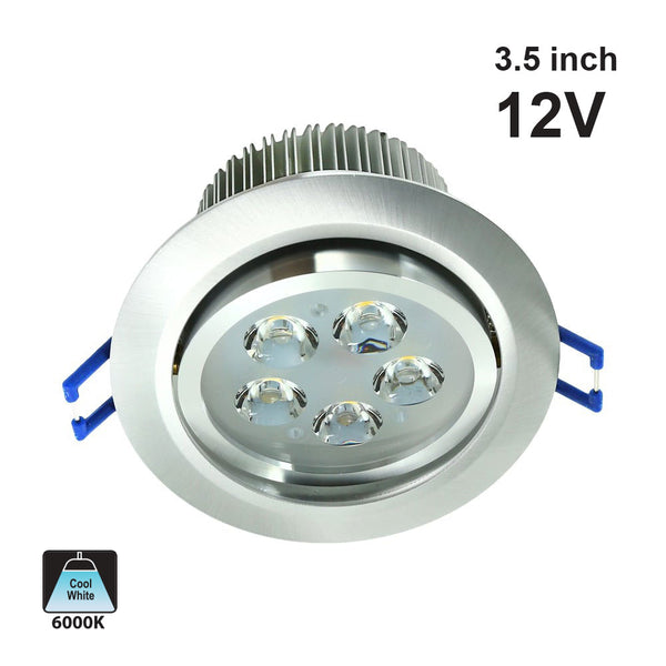 LED Ceiling Light 12V 5W – Satin Cool White 6800-7300 - ledlightsandparts