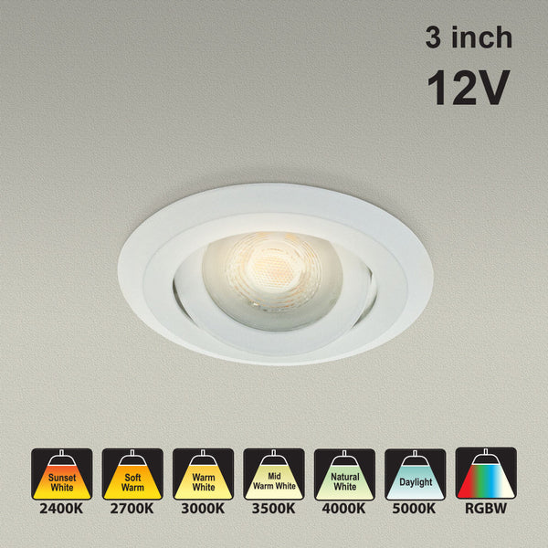VBD-MTR-6W Recessed LED Light Fixture, 3 inch Round White