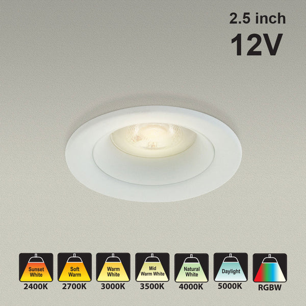 VBD-MTR-10W Recessed LED Light Fixture, 2.5 inch Round White