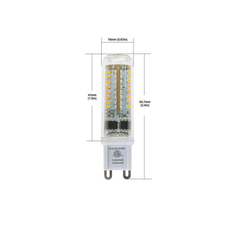 G9 LED Bi-pin Base Light Bulb, 120V 3W 3000K(Warm White)