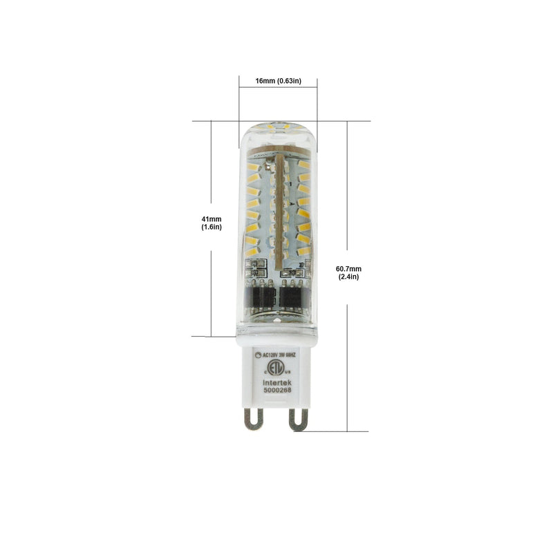 G9 LED Bi-pin Base Light Bulb, 120V 3W 6000K(Cool White)