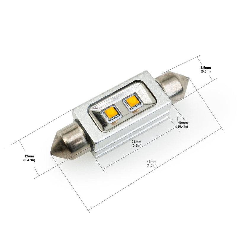 Festoon LED Bulb, 43mm 9-30V 1.5W 3000K(Warm White)