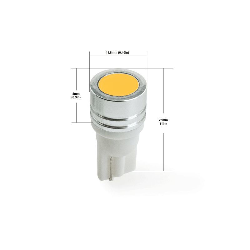 T10 Wedge Base, 194-168 LED Bulb COB 12V 1W 3000K(Warm White)