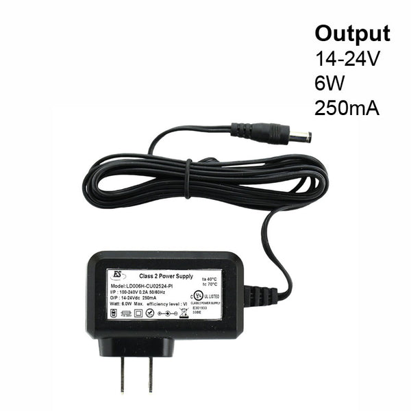 ES LD006H-CU02524-PI Constant Current Plug-In LED Driver, 250mA 14-24V 6W max - ledlightsandparts