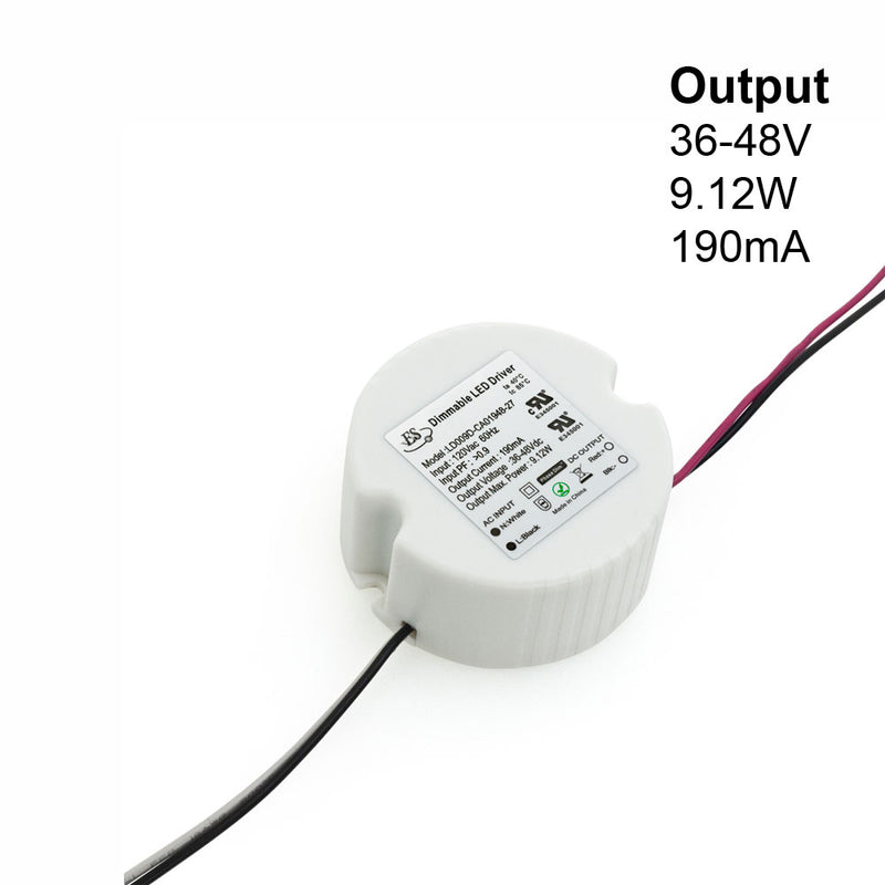 ES LD009D-CA01948-27 Constant Current LED Driver, 190mA 36-48V 9.12W max
