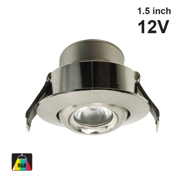 RD24-3W-RGB-BN Round Downlight / Ceiling Light, 12V 3W Brushed Nickel