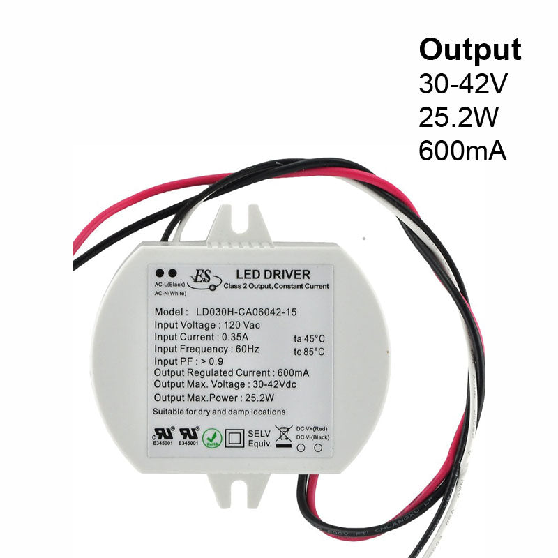 ES LD030H-CA06042-15 Constant Current LED Driver, 600mA