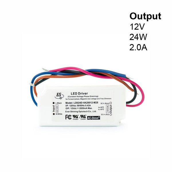 ES LD024D-VA20012-M28 J-Box Constant Voltage LED Driver, 12V 2A 24W