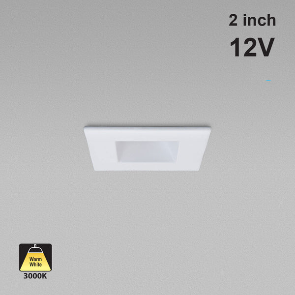 2 inch Mini LED Recessed Downlight LED-1-S6W-3KWH-12V-SQ, 12V 6W 3000K(Warm White)