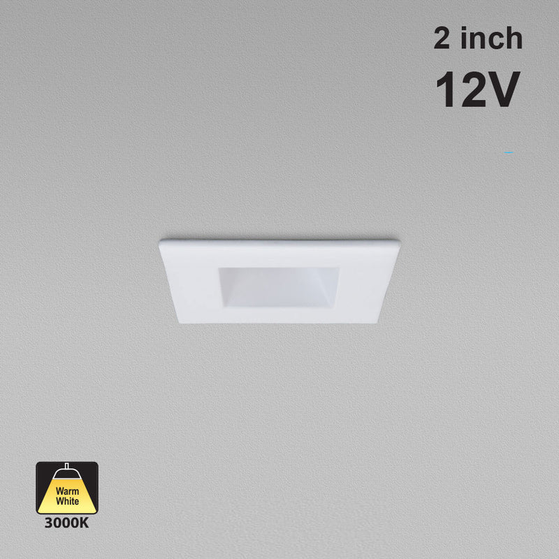 2 inch Mini LED Recessed Downlight LED-1-S6W-3KWH-12V-SQ, 12V 6W 3000K(Warm White)