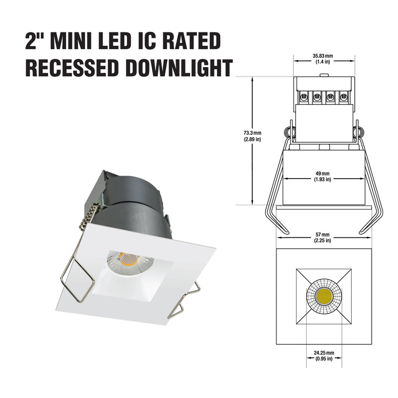 2 inch Mini LED Recessed Downlight LED-1-S6W-3KWH-12V, 12V 6W 3000K(Warm White) - ledlightsandparts