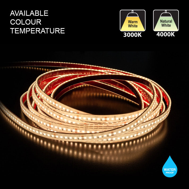 20M 65.6ft Waterproof LED Strip L2835 24V 3 w ft 298 Lm ft CCT 3K