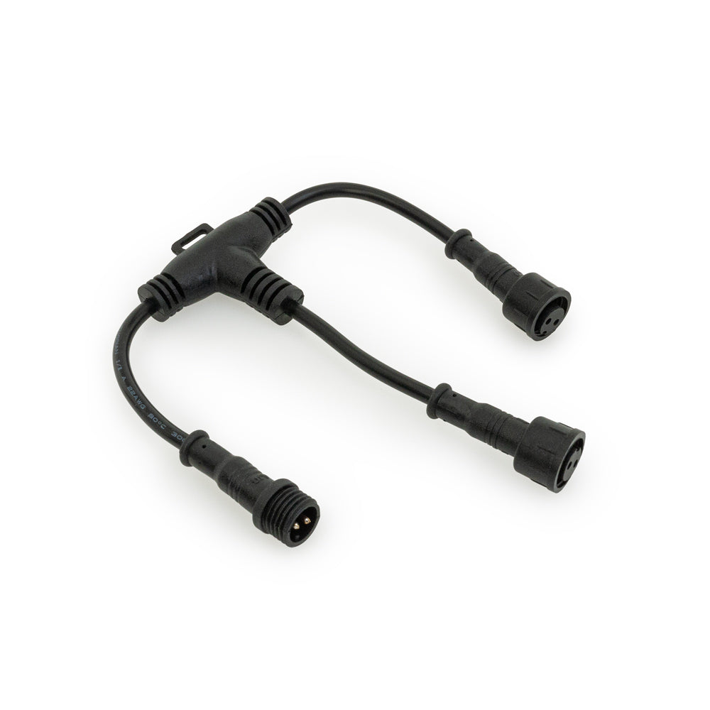 2 outputs waterproof T Connector Extension (1 male, 2 Female) for Path