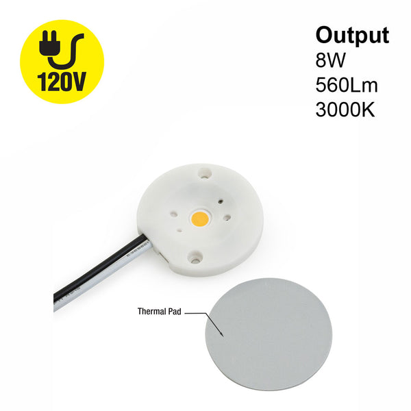 PCK 02-008-930-120-C1 YUNLT LED Module, 120V 8W 3000K(Warm White), lighstandparts