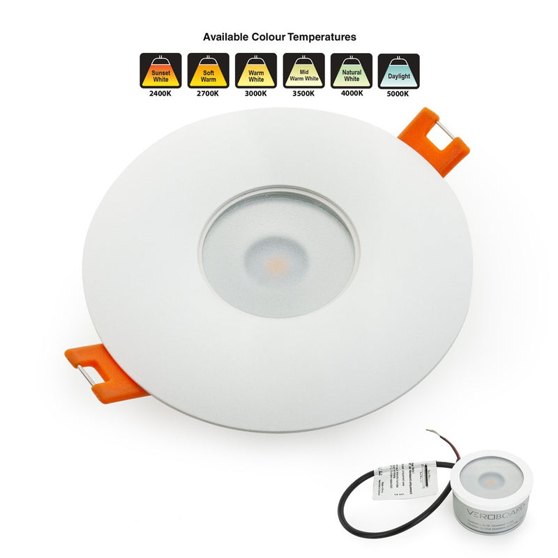 VBD-MTR-11W Recessed LED Light Fixture, 2.5 inch Round White - ledlightsandparts
