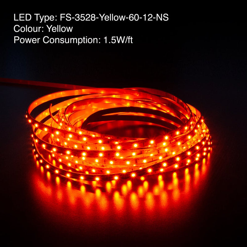 10M(32.8ft) Indoor LED Strip 3528, 12V 1.5(w/ft) 60(LEDs/m) CCT(Red, Yellow, Blue) - ledlightsandparts