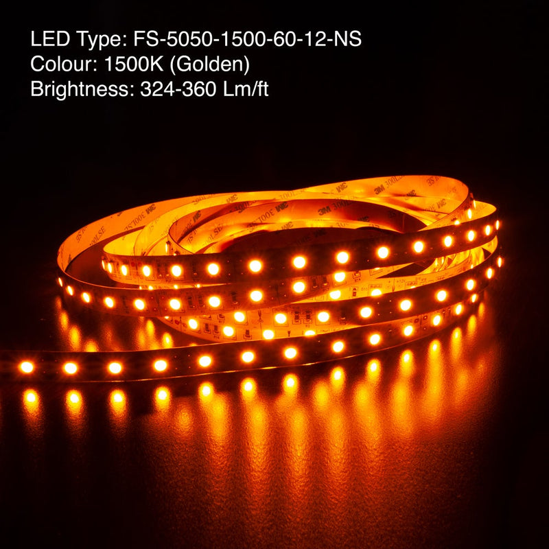 5M(16.4ft) Indoor LED Strip 5050, 12V 4.5(w/ft) 360-396(Lm/ft) 60(LEDs/m) CCT(1.5K, 2.7K, 4K, 5K) - ledlightsandparts