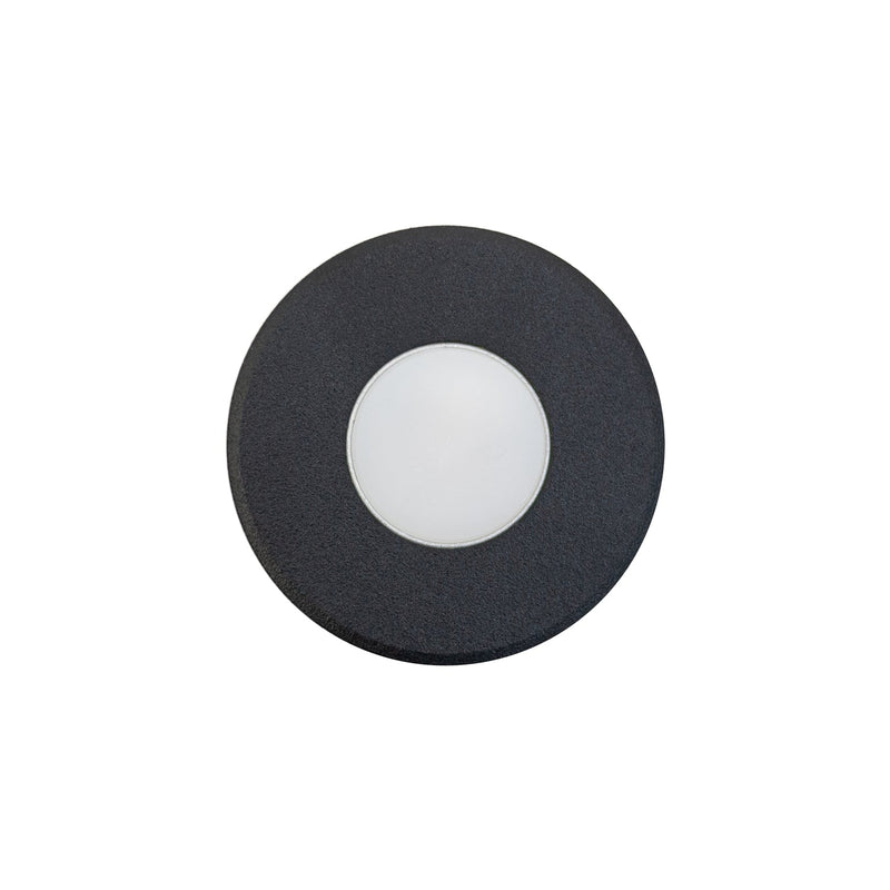 Round LED Step Light Flat Trim Black TYPE10 (3000K/RGB), lightsandparts