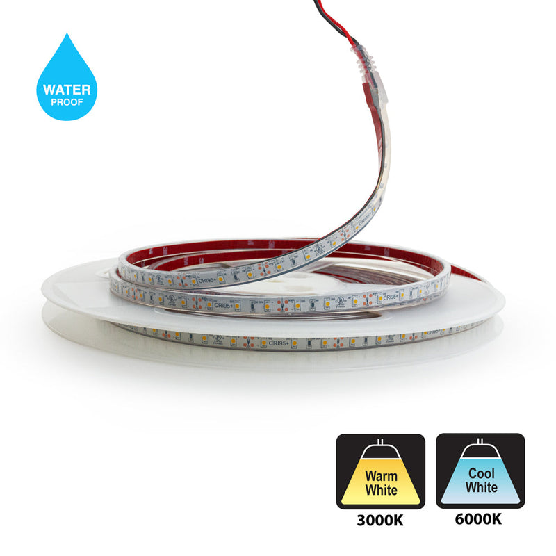 10M(32.8ft) Waterproof LED Strip 3528, 12V 1.5(w/ft) 126-144(Lm/ft) CCT(3K, 6K) - ledlightsandparts
