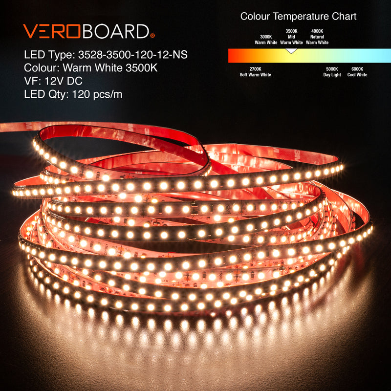 10M(32.8ft) Indoor LED Strip 35285, 12V 3(w/ft) 255-290(Lm/ft) 120(LEDs/m) CCT(2.7K, 3K, 3.5K, 4K, 5K) - ledlightsandparts