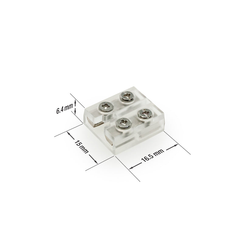 12mm LED Strip to Wire Clear Terminal Block Connector (Pack of 3) - ledlightsandparts