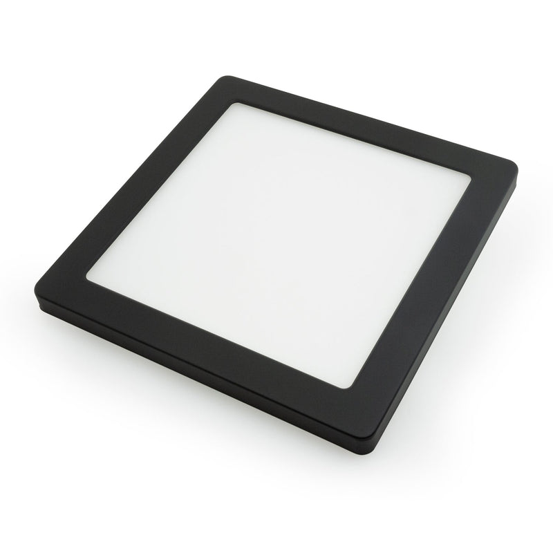 9 inch Square Surface Mount Downlight With Selectable Color Temperature (3CCT) Black Matt Trim Cover - ledlightsandparts
