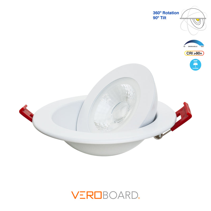 4 inch Floating Gimbal Recessed Multi Directional Dimmable light LED-4-S9W-5CCTWH-EFG, 120V 9W 5CCT - ledlightsandparts