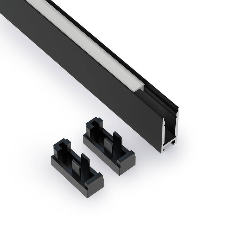 Type 42 Narrow Black hanging Aluminum LED Strip 3 Meters (118inches) - ledlightsandparts