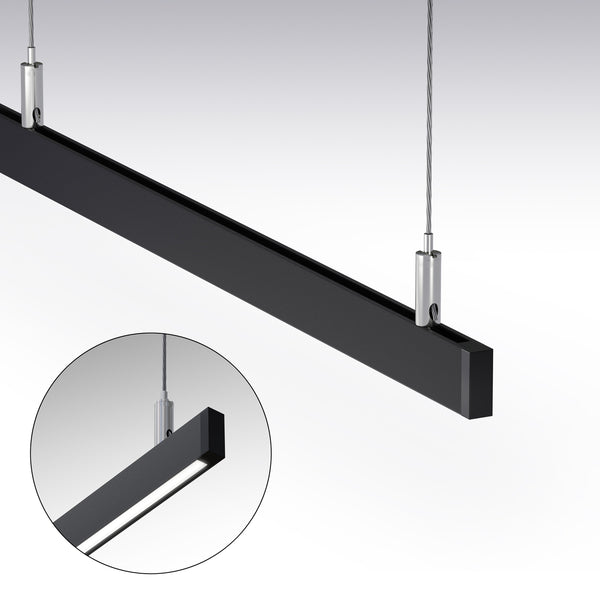 Type 42 Narrow Black hanging Aluminum LED Strip 3 Meters (118inches) - ledlightsandparts