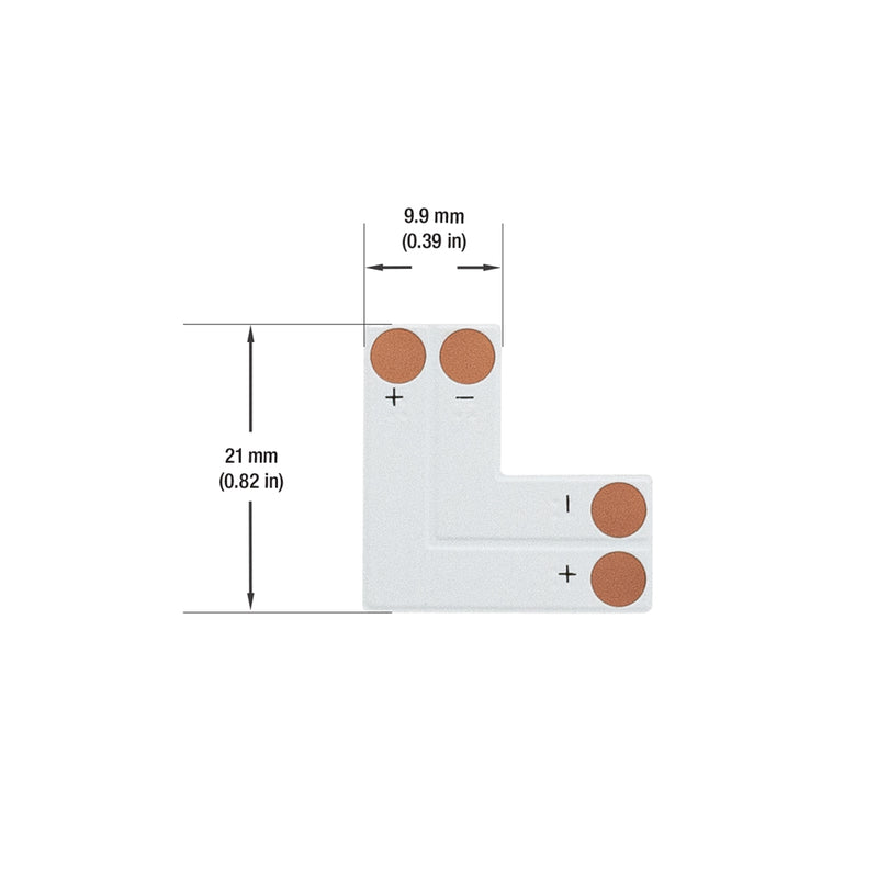 Pack of 3 PCB Type Single Color L Shape Connector (10mm) VBD-FPC10-L2A