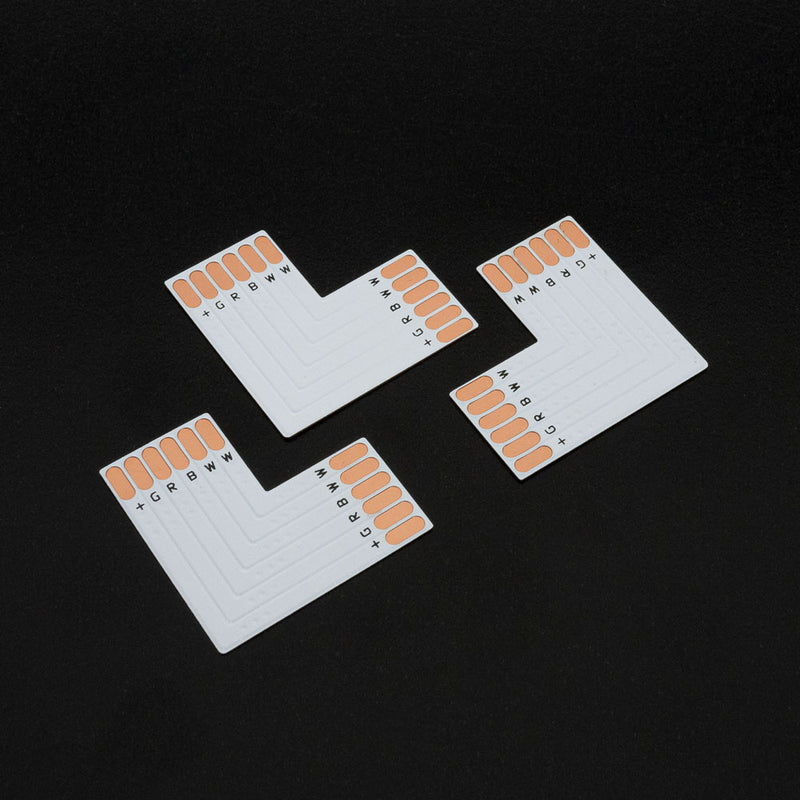 Pack of 3 PCB Type L Shape Expansion Connector For WRGBWW Strip Light (12mm)
