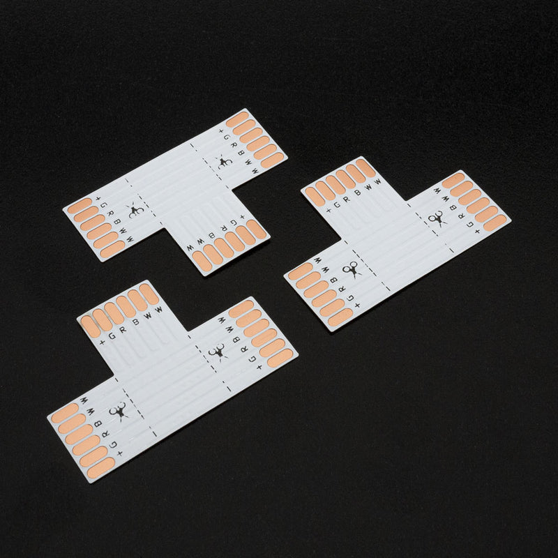 Pack of 3 PCB Type 3 Way Expansion Connector For WRGBWW strip Light (12mm) VBD-FPC12-T6A
