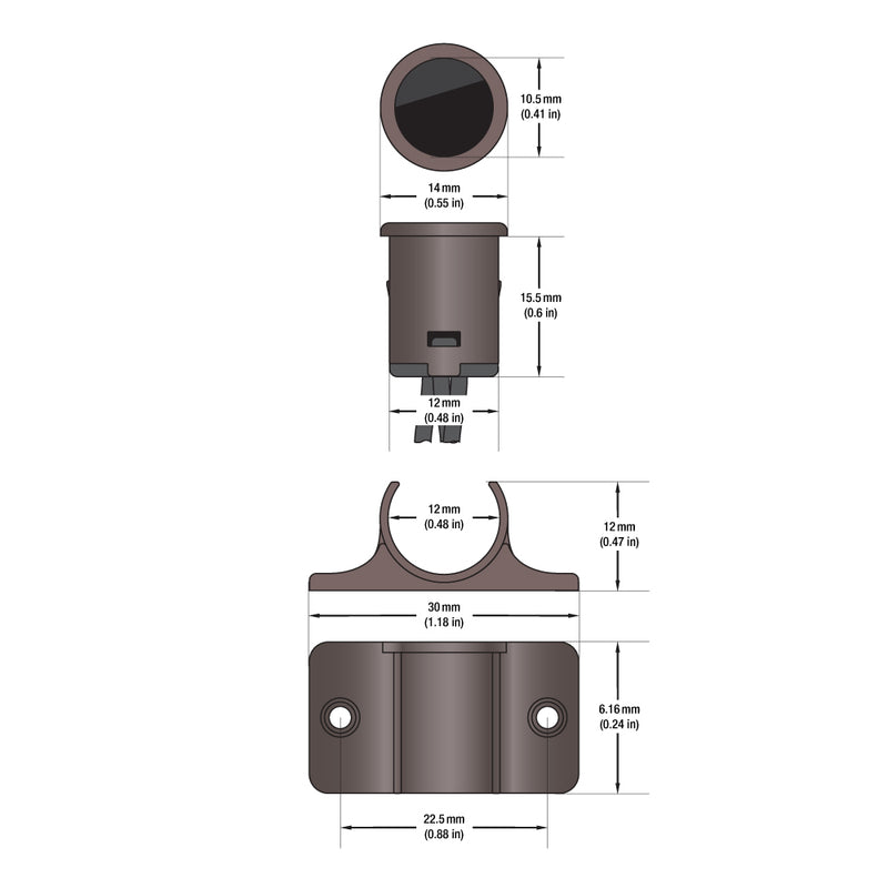 LP-5028S2 mini Double Head Door Sensor Switch, 12-24V 30W Brown