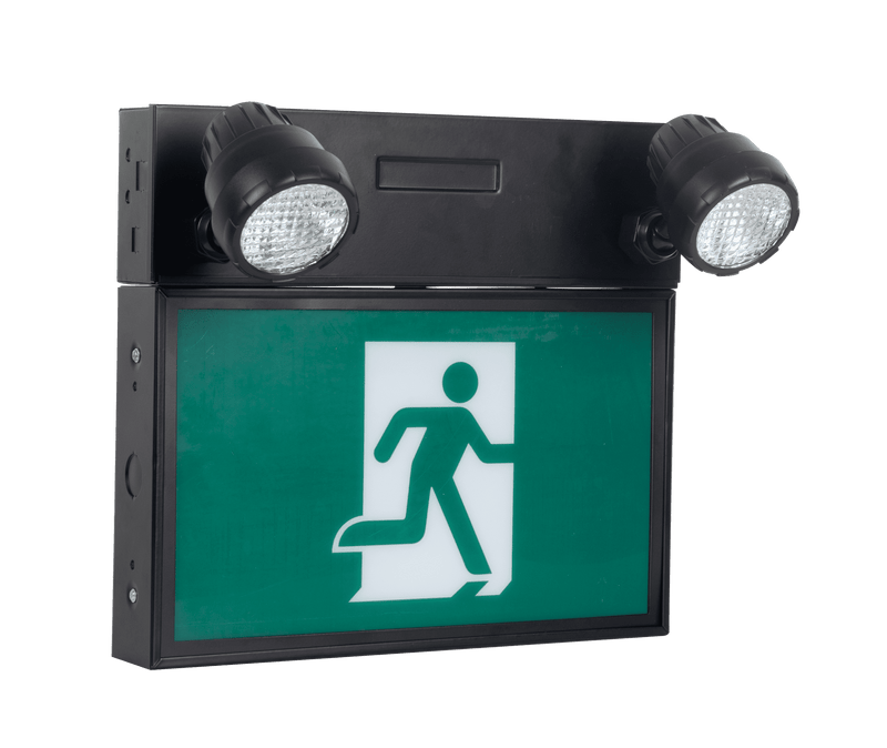 Votatec Remote Capable Steel Emergency Light & Running Man Combo CR-7029B 2x2W 120-347V