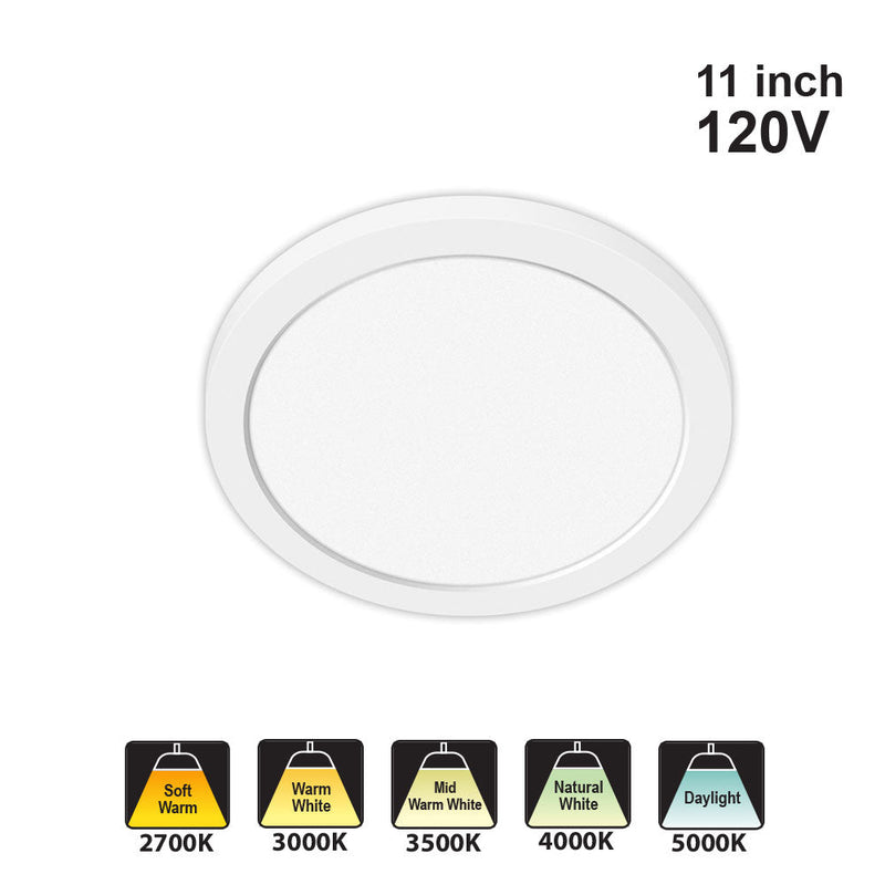 Votatec 11″ Slim Flush Mount – 5Way CCT HM04-PR11-24W80-120-5CCT 120V 24W 5CCT(2.7K, 3K, 3.5K, 4K, 5K)