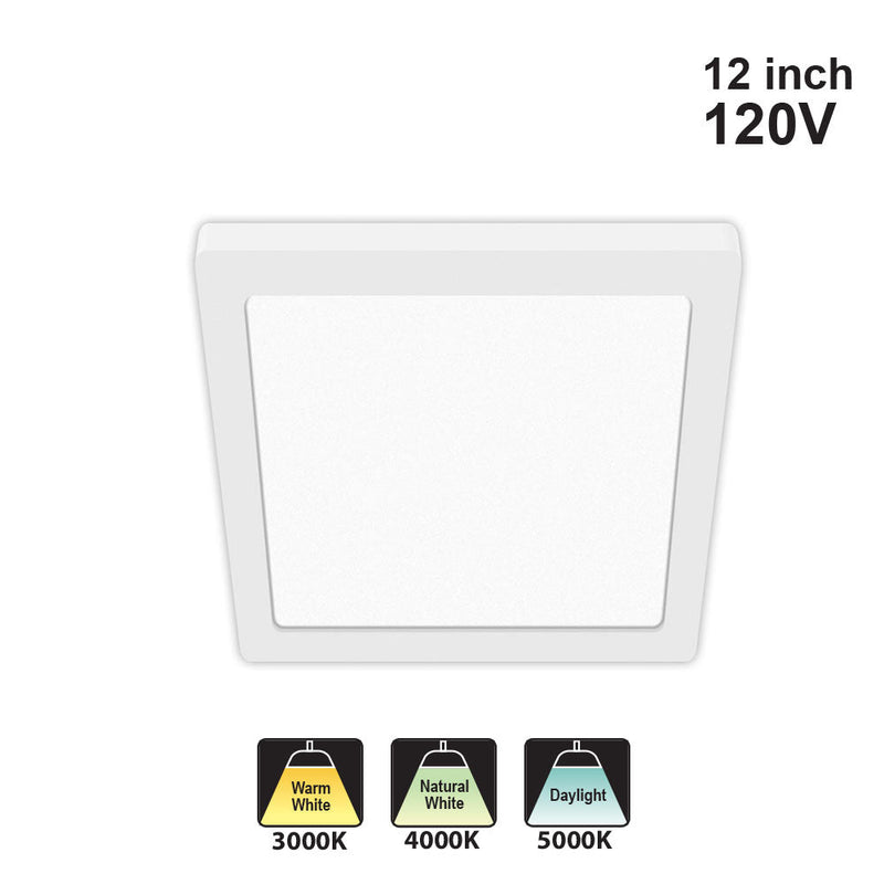 Votatec 12″ Slim Flush Mount – 3Way CCT HM05-PS12-24W120-3CCT 120V 24W CCT(3K, 4K, 5K)