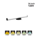 Votatec Round Bath Vanity WS24-044A-xx, 24W 2700K/ 3000K/ 3500K/ 4000K/ 5000K ADJ 120V Black Brushed Nickel