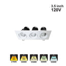 Votatec 3.5″ 3 HEADS Regressed Gimbal 5Way CCT Adjustable VO-SP3.5W12-120-D-5WAY-3H 120V 36W CCT(2.7K, 3K, 3.5K, 4K, 5K)