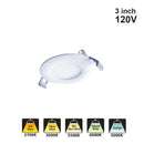 Votatec 3″ Slim Round Panel LED – 5CCT Adjustable VO-RP3W7-120-D-5WY WH/BK 120V 7W CCT(2.7K, 3K, 3.5K 4K, 5K)