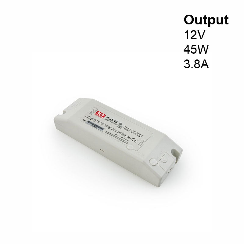 Mean Well PLC-45-12 Non-Dimmable LED Driver, 12V 3.8A 45W