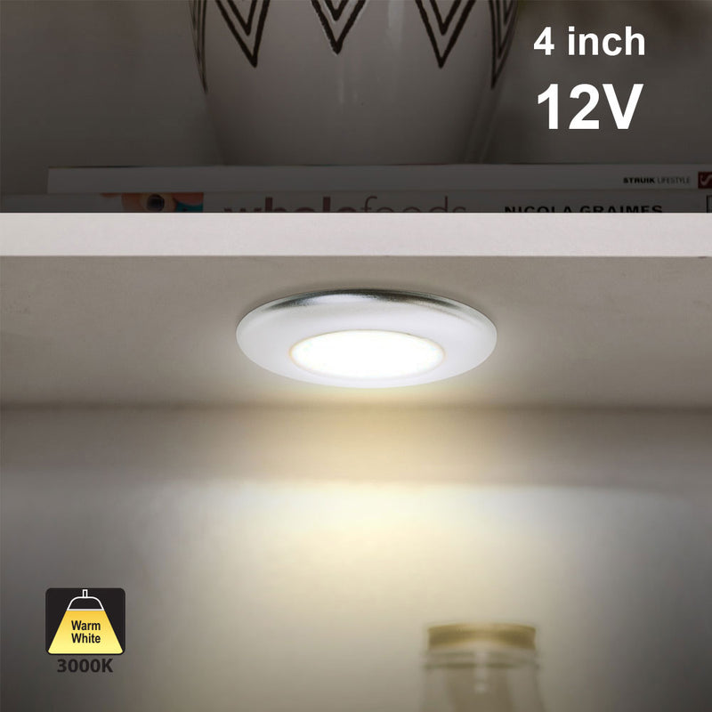 4inch Round LED Under Cabinet Puck Light MC3RD, 12V 4W - ledlightsandparts