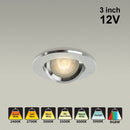 VBD-MTR-70T Recessed LED Light Fixture, 3 inch Round Recessed Brushed Chrome - ledlightsandparts