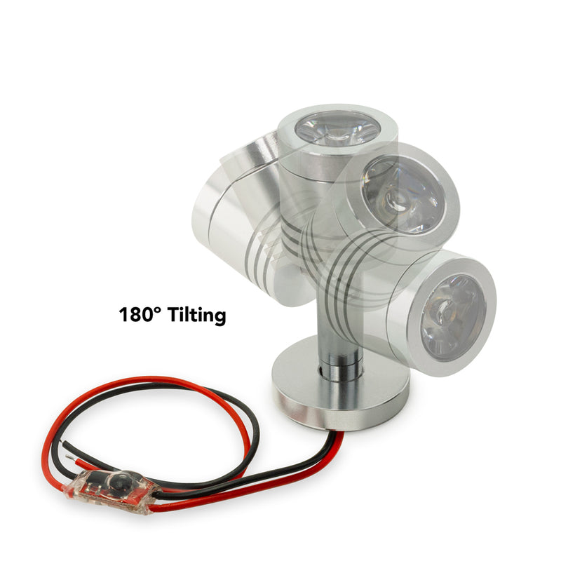 1 x 1W Adjustable Spot Light 12-24V - 3000K (Warm White)