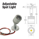 1 x 1W Adjustable Spot Light 12-24V - 3000K (Warm White)