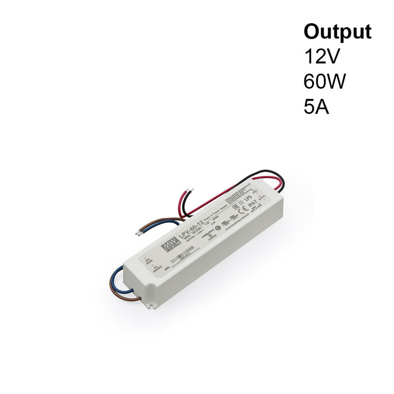 Mean Well LPV-60-12 Non-Dimmable LED Driver, 12V 5A