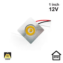 1 inch Small Square-Flat LED Recessed Light, 12V 1W 3000K(Warm White)