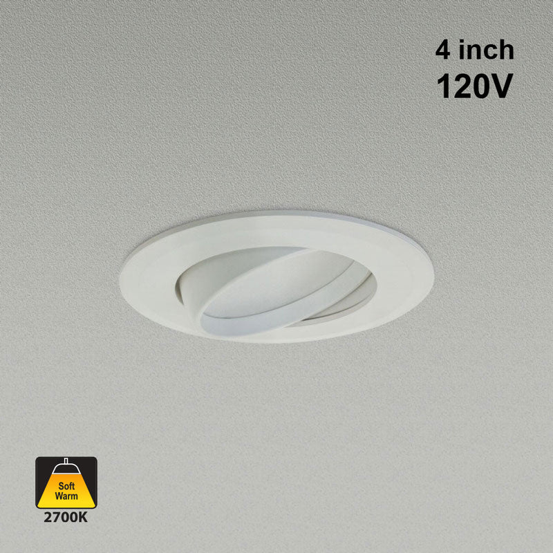 4 inch Retrofit Gimbal Dimmable Downlight LT-US-D413WC279E-11, 120V 13W 2700K(Soft White)