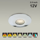 VBD-MTR-14C Recessed LED Light Fixture, 2.5 inch Round Chrome - ledlightsandparts