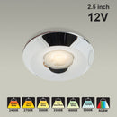 VBD-MTR-2C Recessed LED Light Fixture, 2.5 inch Round Chrome - ledlightsandparts